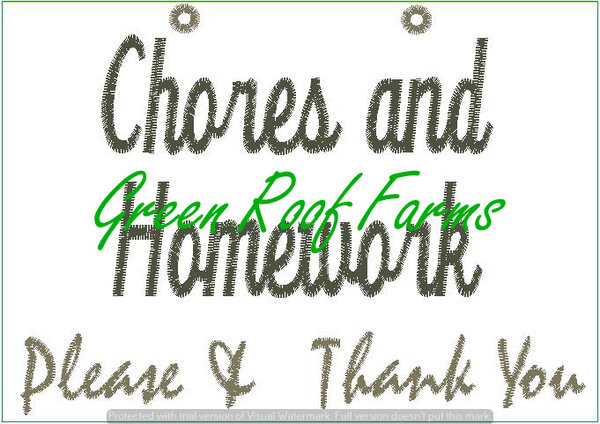 Chores and Homework 5x7 Sign