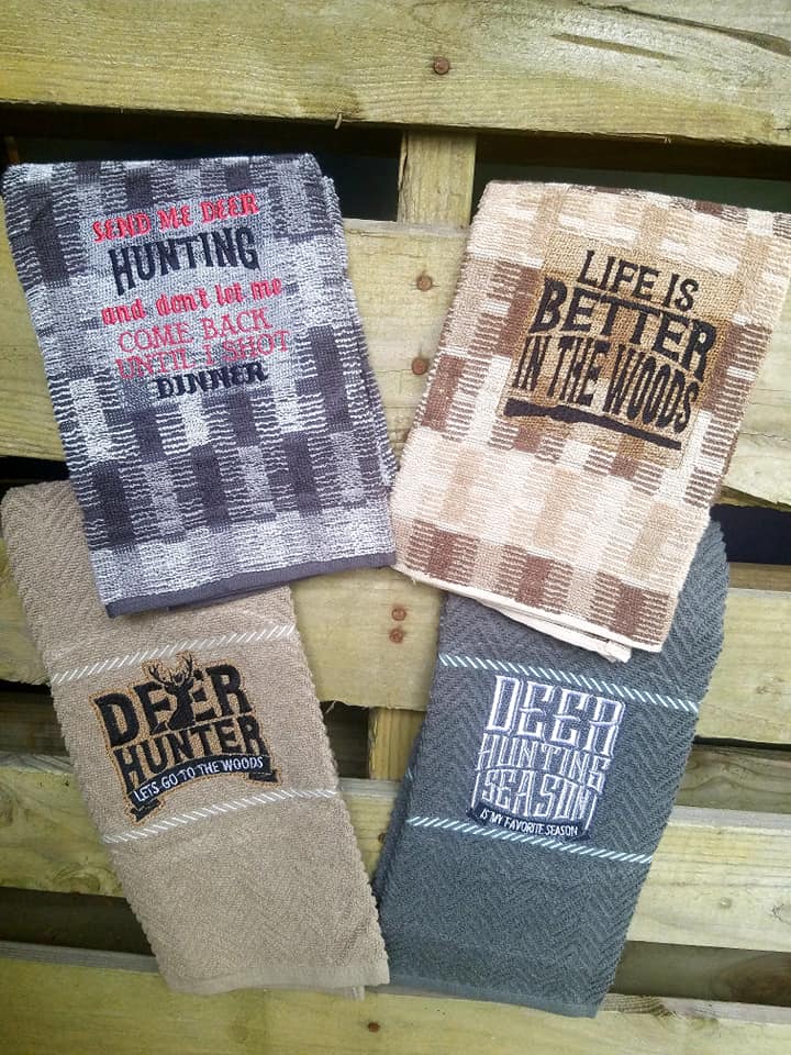 4x4 hoop Hunting Theme Designs, total of 8 files in the .zip