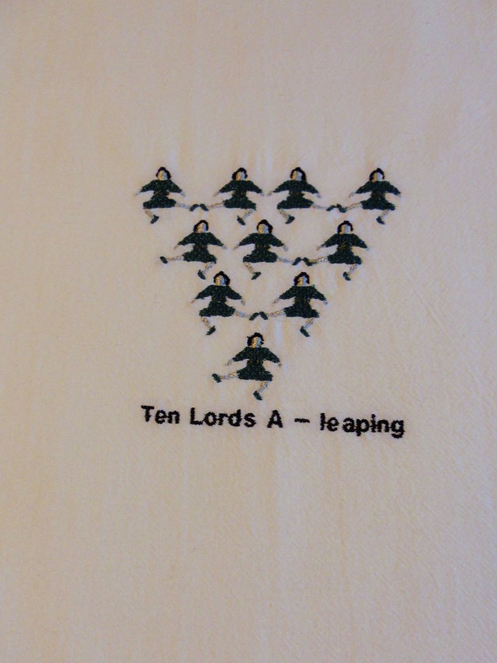 Day 10 Ten Lords A-leaping 4x4: 2 design set with a knockdown too