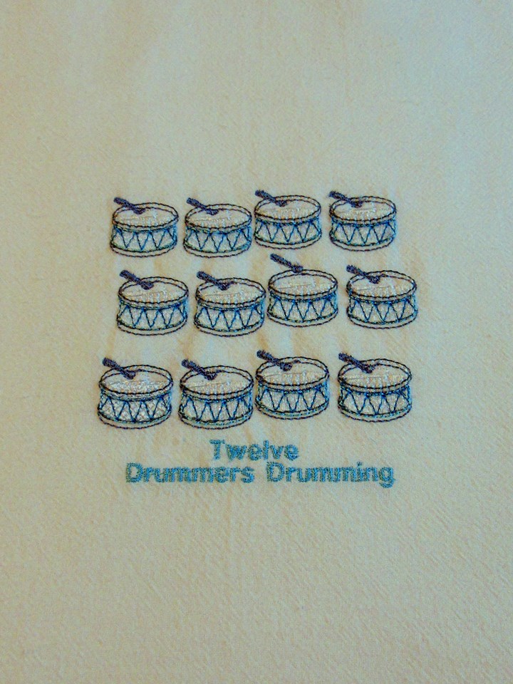 Day 12 Twelve Drummers Drumming 4x4: 2 design set