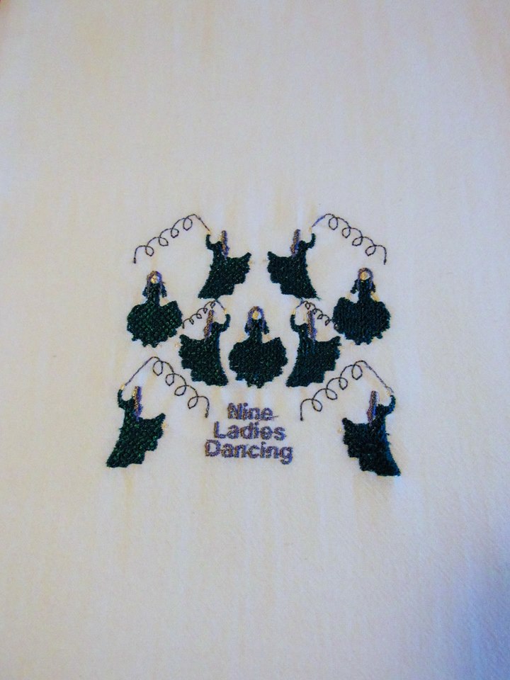 Day 9 Nine Ladies Dancing 4x4: 2 design set as well as a knockdown