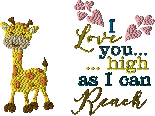 Giraffe, Saying, Spout 4x4 mini-design pack - Image 2