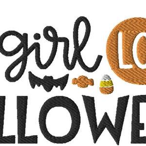 This Girl loves halloween 4x4 and 5x7 hoop size