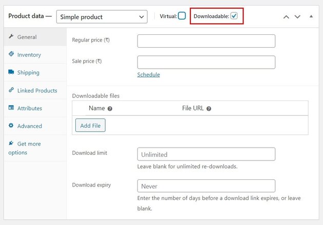 WooCommerce Downloadable product