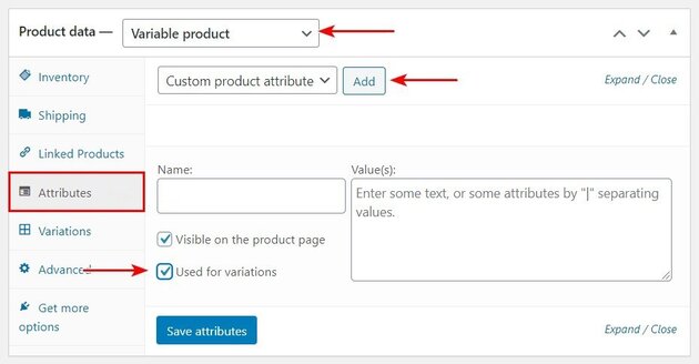 WooCommerce variable product