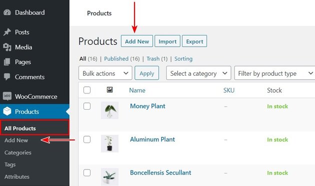 add new product in WooCommerce