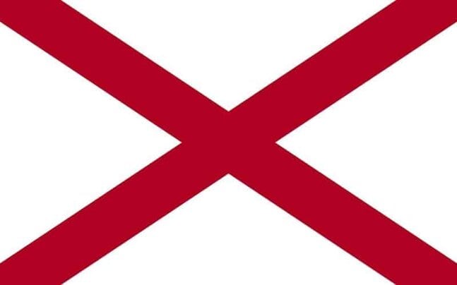 The flag of the US state of Alabama