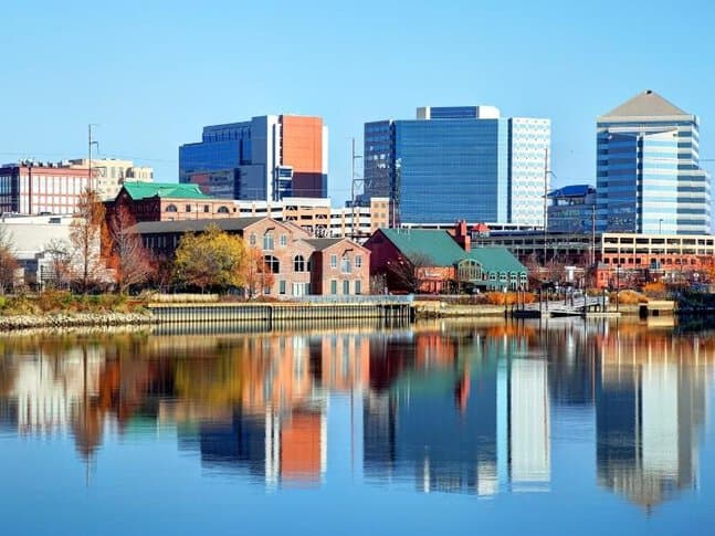 View of downtown Wilmington across the Delaware River