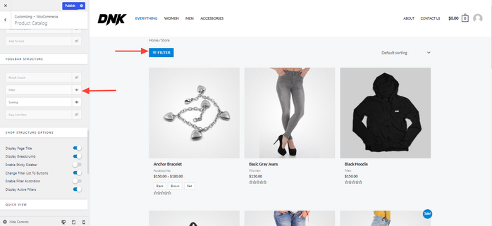 WooCommerce 商店页面的画布外侧边栏-HEIWP-外贸建站