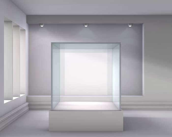 Large decorative glass display case