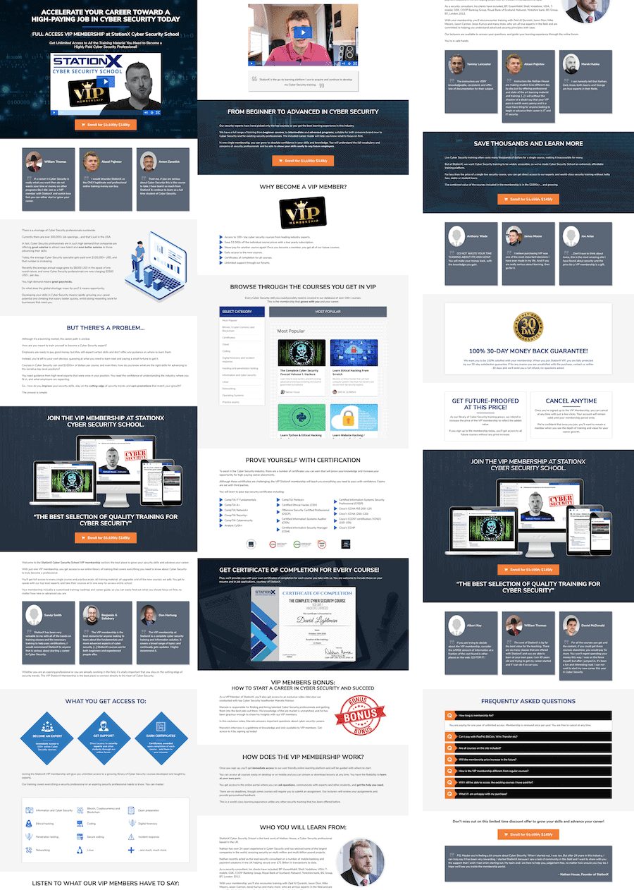 StationX VIP Sales Page