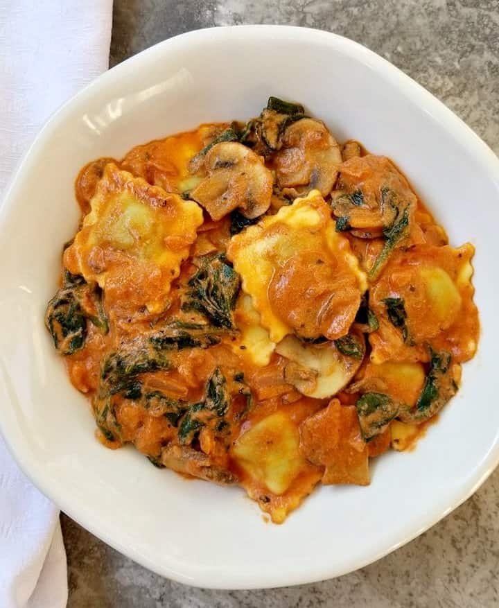 Mushroom Spinach Cheese Ravioli