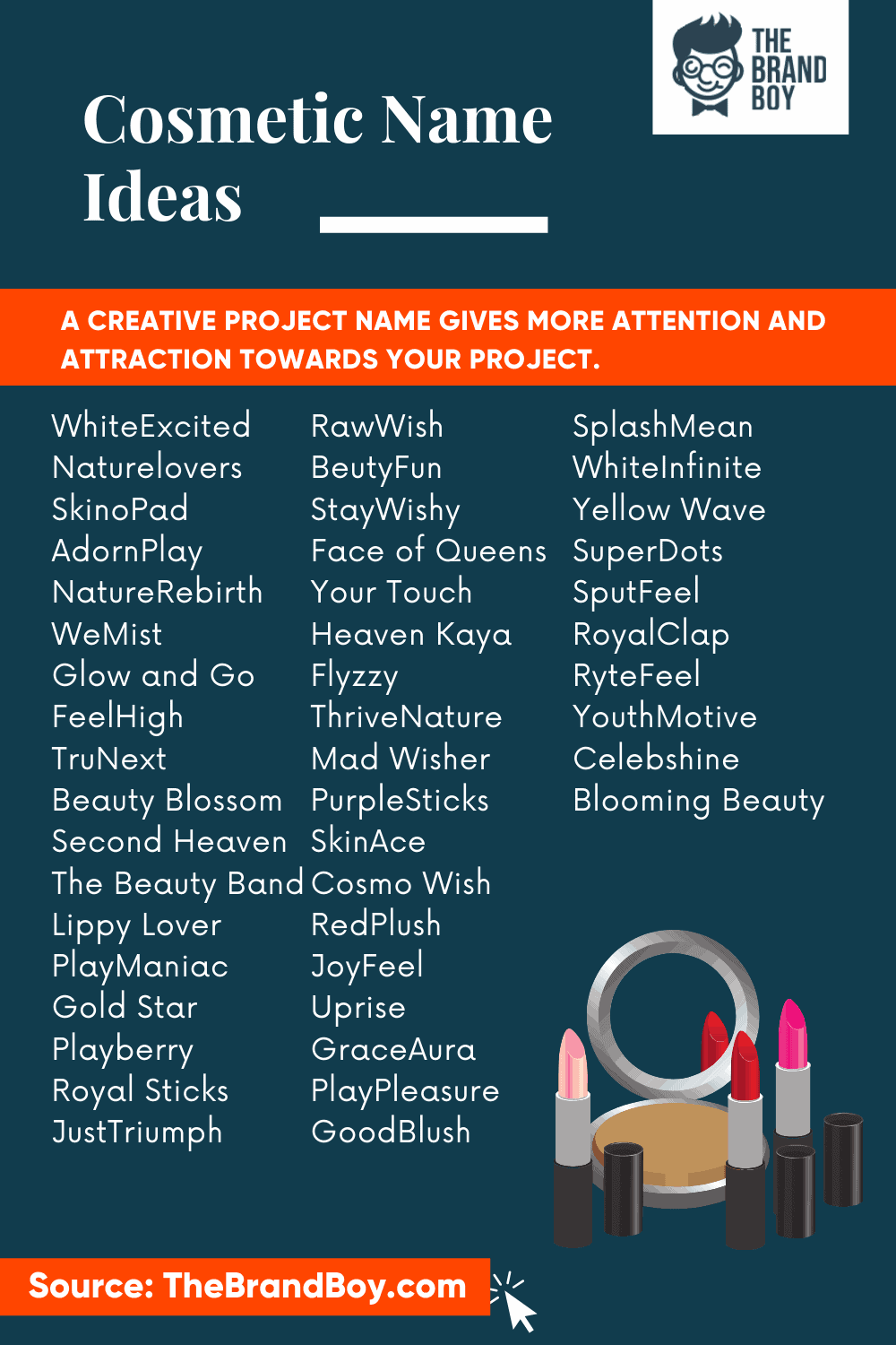 457 Catchy Cosmetic Company Name Ideas Video Infographic A creative name gives more attention and attraction towards your skincare business. 457 catchy cosmetic company name ideas