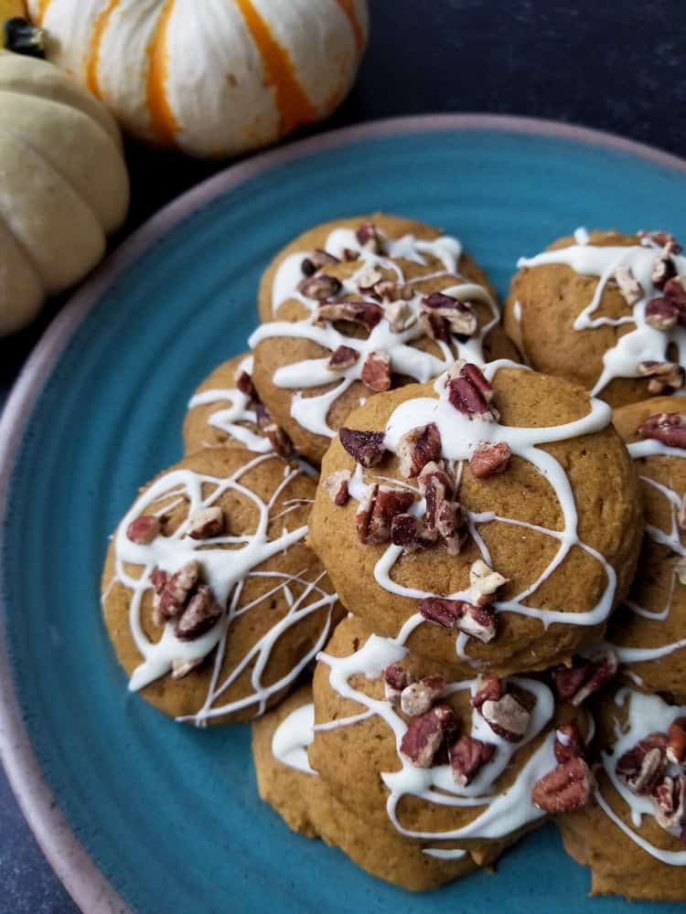 Pumpkin Cookies with White Chocolate and Pecans 