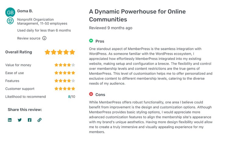 second memberpress review on getapp
