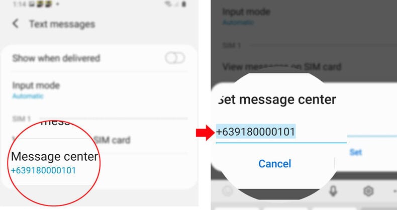 How To View Or Edit Galaxy S20 Message Center Number 1 what is message center number: edit galaxy s20 message center number