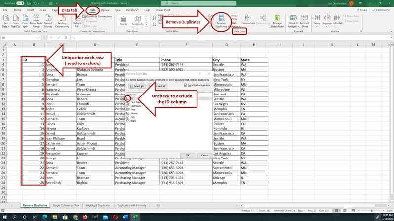 Make Excel Display Or Eliminate Duplicates 4796