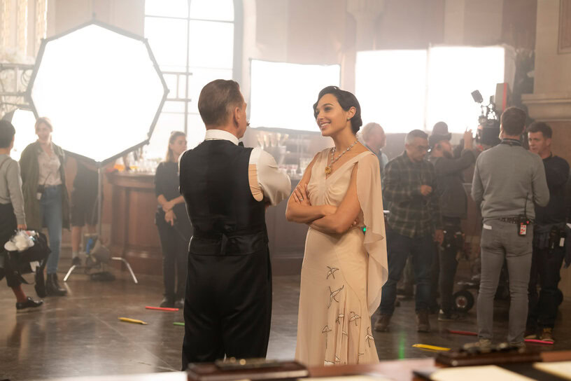 Director Kenneth Branagh and Gal Gadot on set (credit: Rob Youngson)