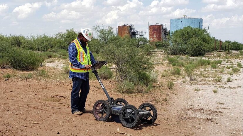 person utilizes depth and frequencies of the Quantum Imaginer Triple Frequency GPR System