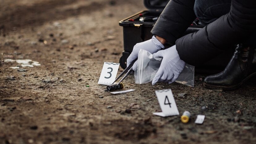 a person investigates a crime scene after using ground penetrating radar, which has numerous uses in law enforcement