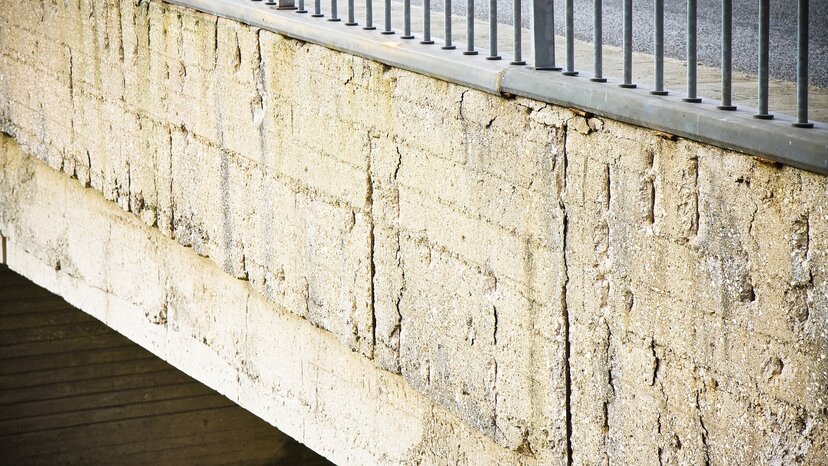 a structural assessment shows damaged concrete