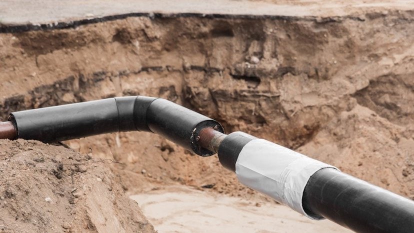 a set of pipes located underground