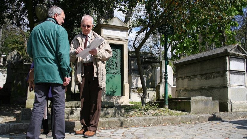 Men looking at contract in a cemetery | Budgets, Reducing Time or Resources for Mapping | US Radar