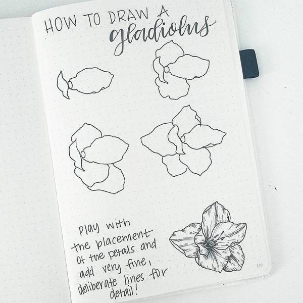 How To Draw Easy Flower Doodles For Bullet Journal Spreads