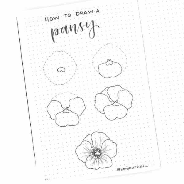 How To Draw Easy Flower Doodles For Bullet Journal Spreads