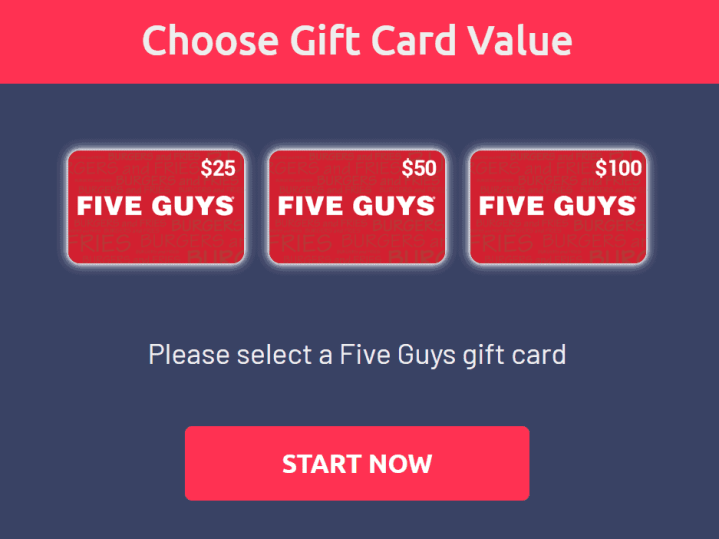 Five Guys Gift Card - Five Guys Coupon Code - Gift Cards Buzz