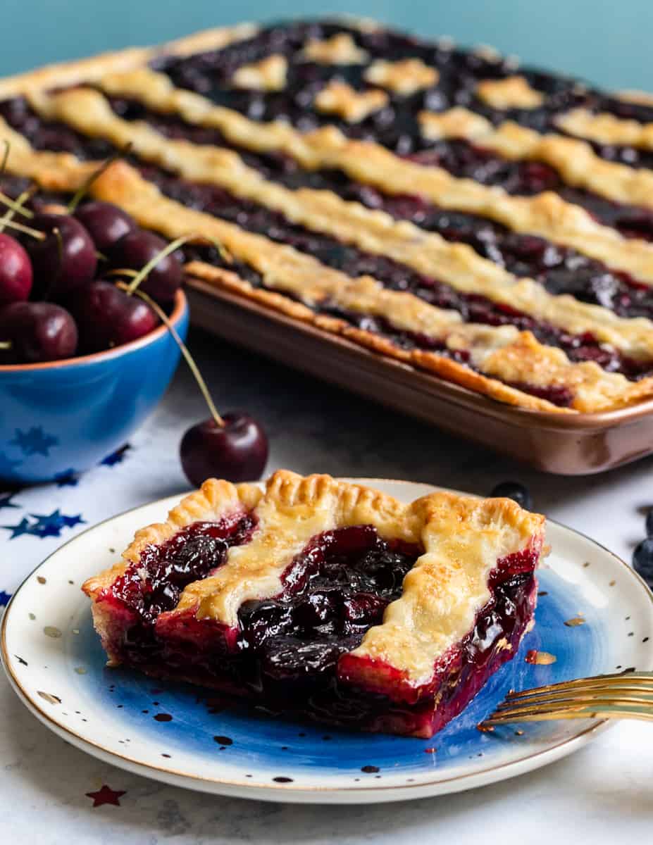 Patriotic Blueberry Cherry Slab Pie Video Goodie Godmother
