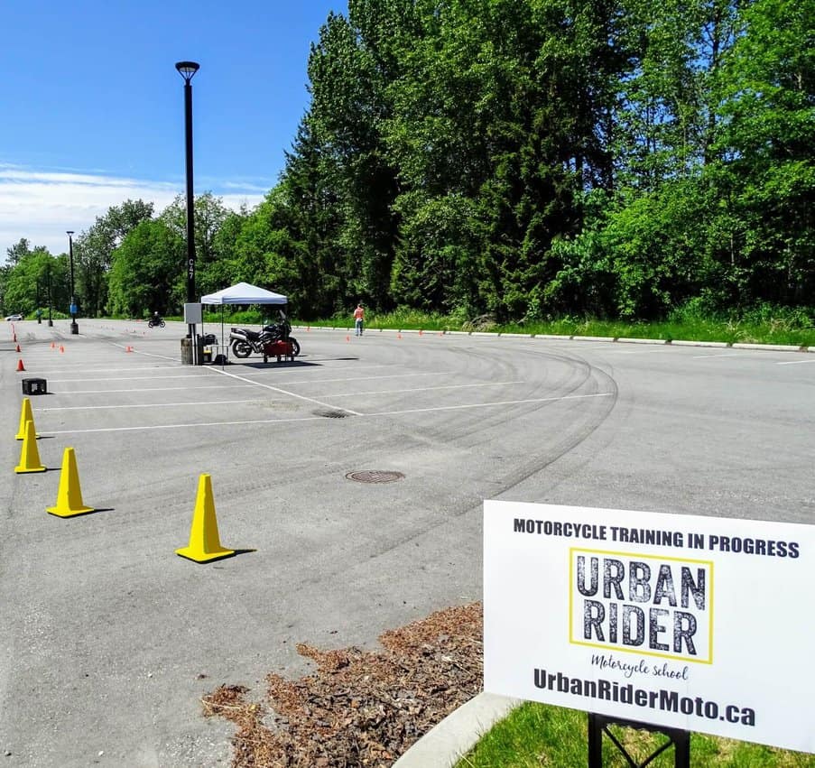 Urban Rider motorcycle training at SFU Burnaby North Parking Lot