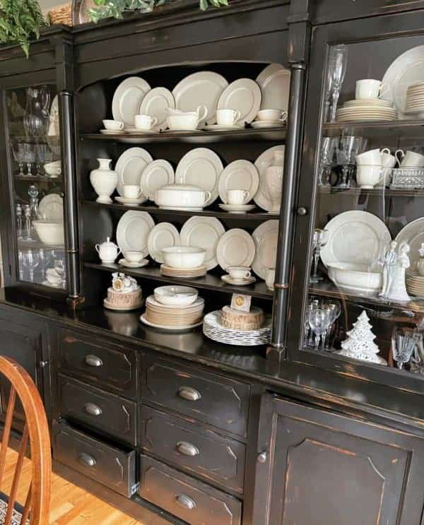 Decorating The China And Hutch For Winter Stacy Ling