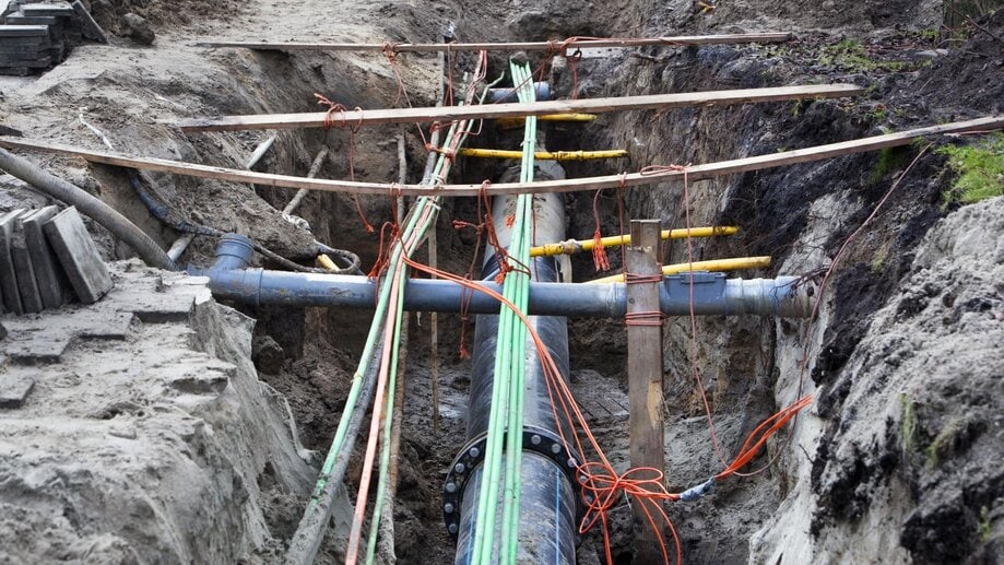 underground pipes and cables