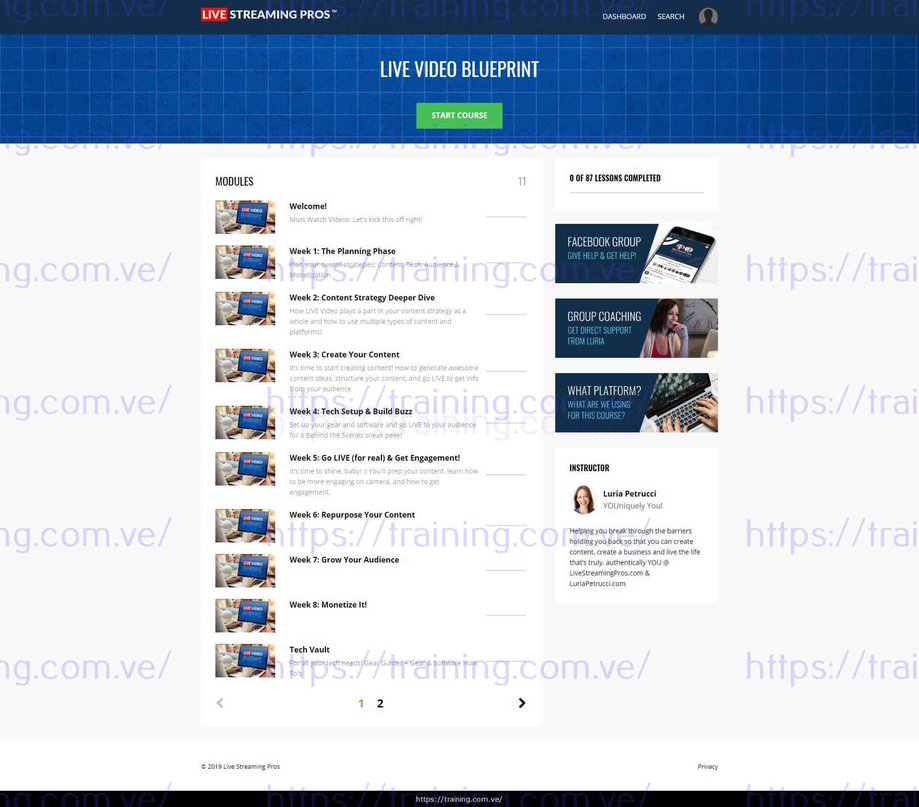 Download Live Video Blueprint By Luria Petrucci Now