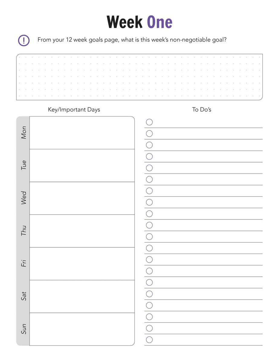 12 Week Year Planner - Ultimate Printables