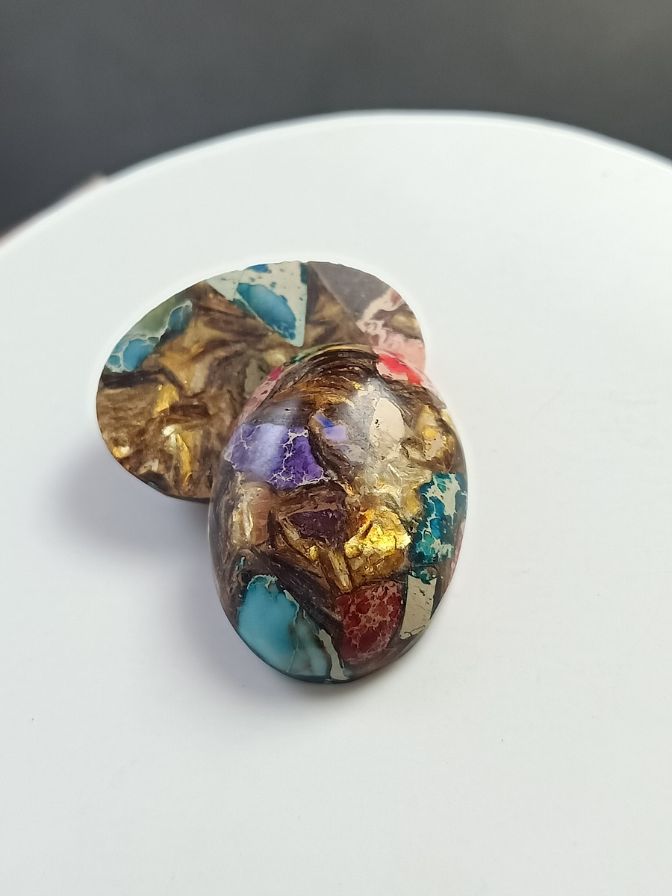 Natural Stone Rainbow Sea Sediment Jasper 25 18 7 Mm Fornasis