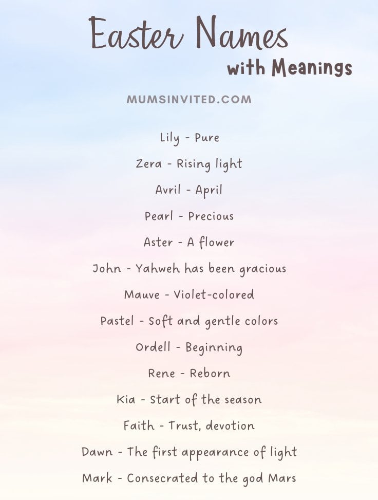 Easter Girl Names