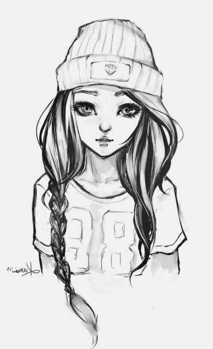 photo Cartoon Cute Drawing Ideas For Girls Easy how to draw a girl easy girl drawing