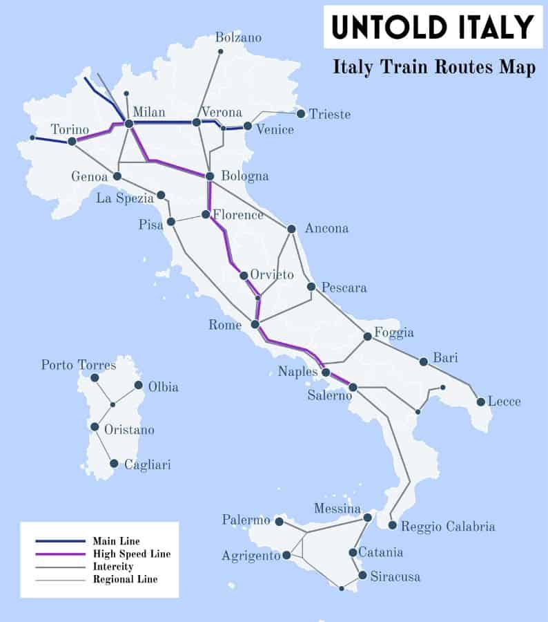 Rail System Italy Map Venice Touring Italy By Train, Travel Guide
