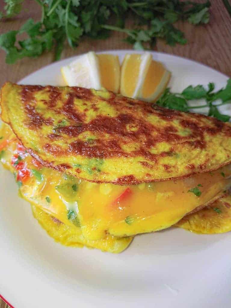 omelet with turmeric and vegetables - go healthy ever after