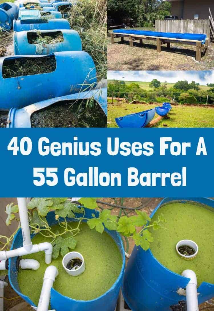 40 Genius Uses For A 55 Gallon Barrel The 55 gallon earthminded industrial plasticthe 55 gallon earthminded industrial plastic drum is featured in a blemished natural white color. 40 genius uses for a 55 gallon barrel