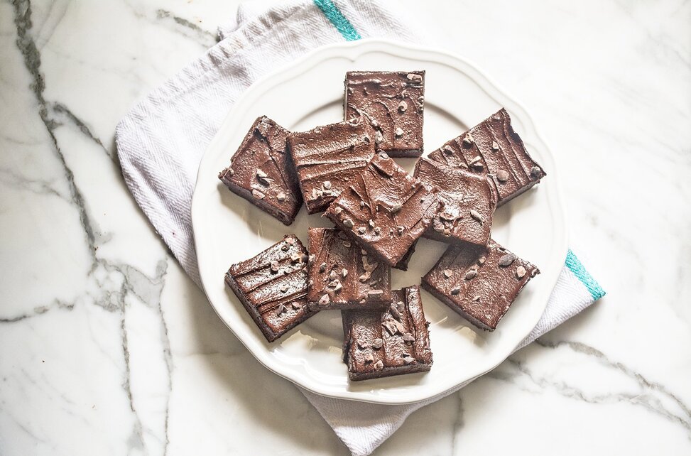 Raw Dark Chocolate Healthy Brownies Lemons And Basil