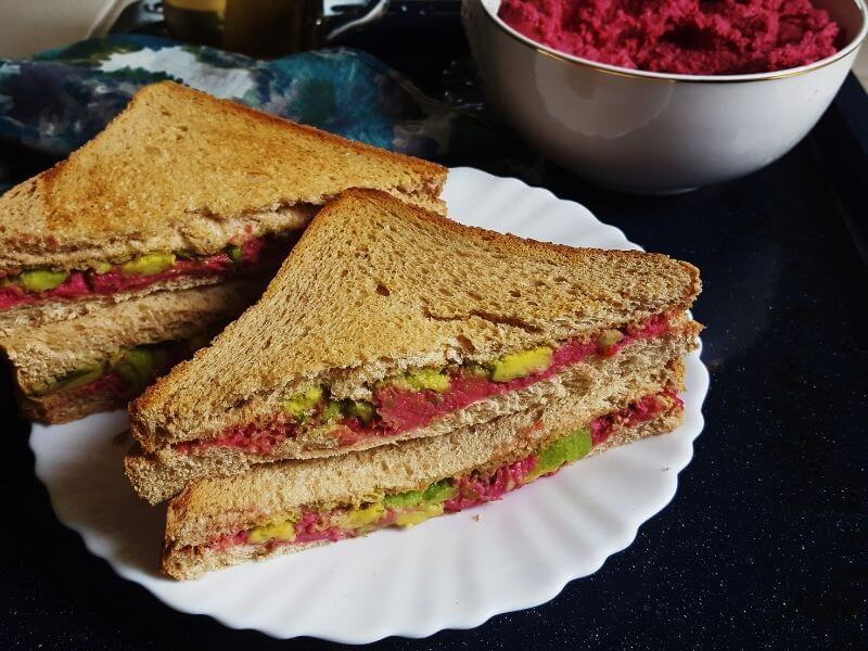 Beetroot Hummus And Avocado Sandwich Breakfast Greenbowl2soul