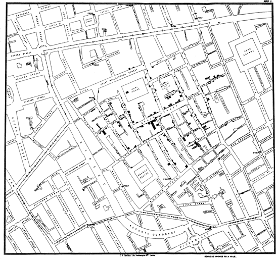 John Snow Cholera Map Explore John Snow's Cholera Map Using Gis Data - Gis Lounge