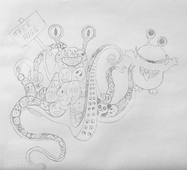 Tuto Dessin Ton Monstre En Doodle Art