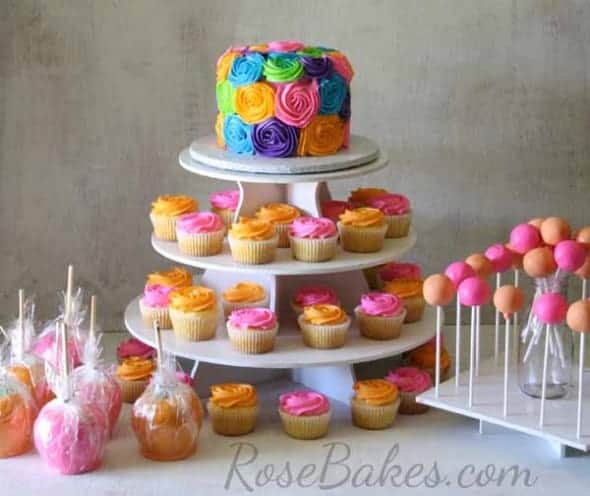 Bright Baby Shower Cake Cupcakes Cake Pops And Candy Apples Bright Baby Shower Cake Cupcakes Cake Pops And Candy Apples