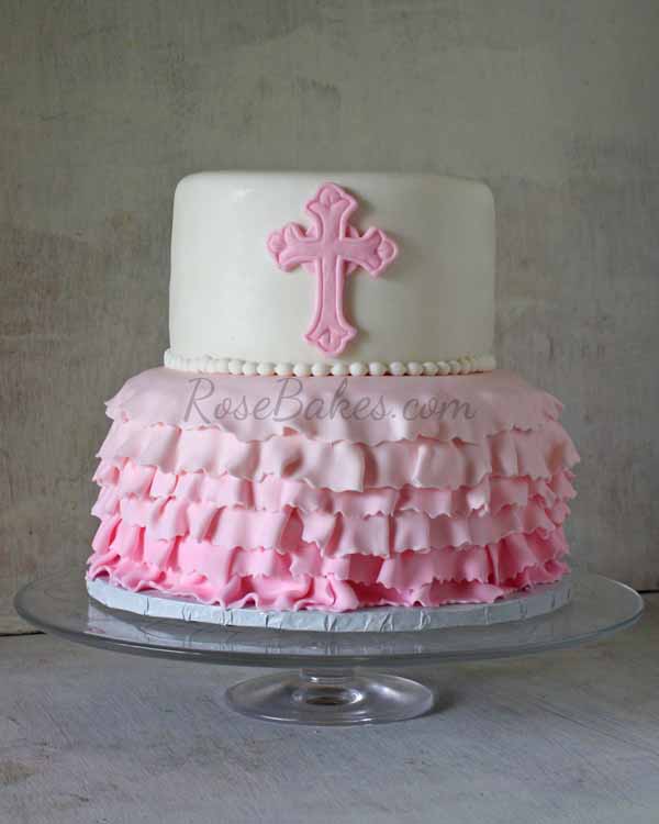 Baby Girl Baptism Cake Cookies And Cake Pops Rose Bakes