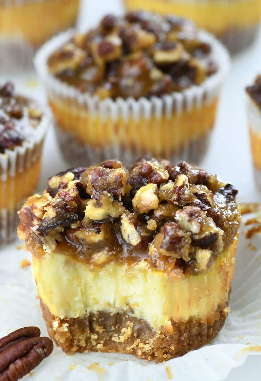 Mini Pecan Pie Cheesecakes Omg Chocolate Desserts mini pecan pie cheesecakes omg