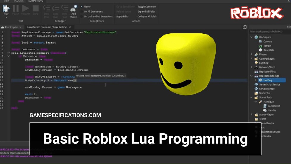 Basic Roblox Lua Programming That Every Smart Coder Should Know Game Specifications Games (including jailbreak!) use this for multiple things, sometimes for guns, sometimes for. basic roblox lua programming that every